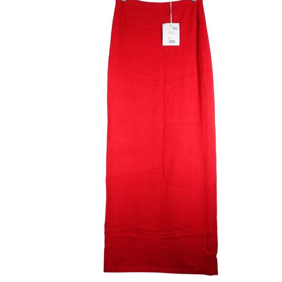 New AEXAE Women’s High Waisted Pull-On Maxi Skirt Elastic Stretch Red $175 Small - Picture 1 of 10